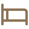 Minimalist bed icon.