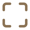 Icon showing four inward-pointing corner brackets, often used for focus, selection, or area measurement.